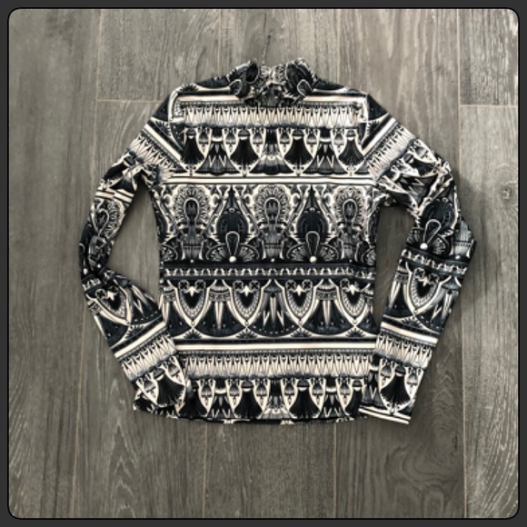 Blackmilk ART DECO HIGH NECK LONG SLEEVE TOP - LIMITED - Picture 8 of 11